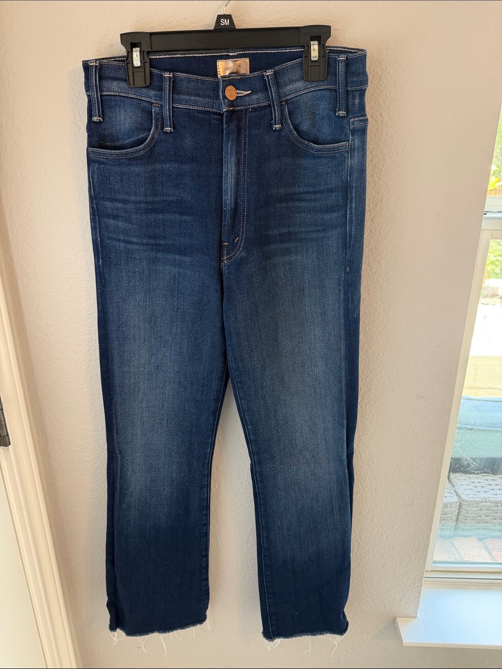 MOTHER Dark Blue Cropped Ankle Jeans
